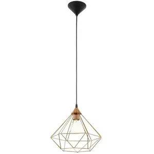 Comparateur de prix : Lampe à suspension 32,5 cm x h 110 cm en métal couleur cuivre 220-240 v IP20 Eglo Tarbes