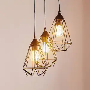 EGLO À 3 lampes - Suspension Tarbes noire style Vintage