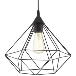 Comparateur de prix : Lampe à suspension 32,5 cm x h 110 cm Tarbes en métal couleur noir 220-240 v IP20 Eglo