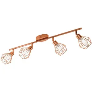 Comparateur de prix : Eglo Zapata Spot Acier Plafonnier 4 Ampoules 25W Cuivre