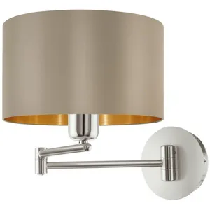 Comparateur de prix : EGLO Applique en textile MASERLO 1 ampoule nickel satiné Diamètre 23 Cm