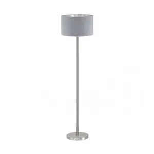 EGLO Lampadaire en textile MASERLO 1 ampoule nickel satiné Diamètre 38 CmVendu paramazon