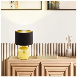 EGLO Lampe de table MANALBA 1 ampoule doré Diamètre 25 Cm pas cher