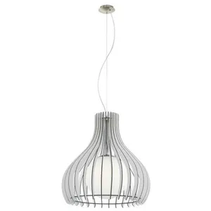 Comparateur de prix : Delamaison Eglo Tindori - Plafonnier À 1 Ampoule, Nickel Satiné, Verre, E27