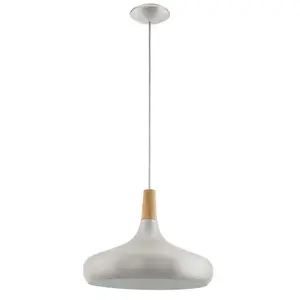 EGLO Suspension SABINAR 1 ampoule argent brossé Diamètre 40 Cm pas cher