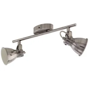 Eglo Seras Plafonnier à 2 Spots en Acier Nickel-Antique Crème 3,3 WVendu parrue-du-commerce