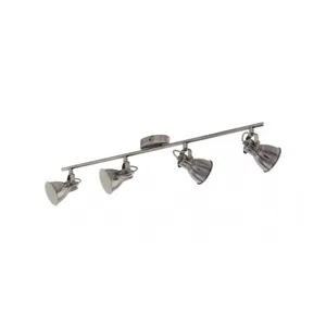 Eglo Seras Plafonnier 4 Spots en Acier 3,3 W Nickel Antique Crème pas cher