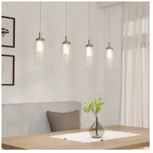 EGLO Suspension FARSALA 4 ampoules nickel satiné pas cher