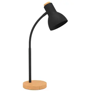 Comparateur de prix : EGLO Lampe de bureau Veradal H. 42 cm Noir et naturel