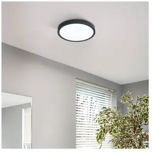 Comparateur de prix : Eglo - Downlight en saillie noir Ø285mm, 21W led, 2200lm, LF830, IP44