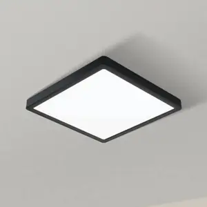 Comparateur de prix : EGLO Plafonnier LED Fueva 5, IP20 noir 21x21cm
