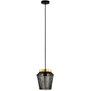 Comparateur de prix : EGLO Suspension Escandidos, noire/dorée, à une lampe