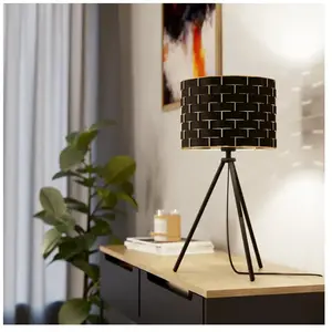 EGLO Lampe à poser Marasales abat-jour tissu, trépied pas cher