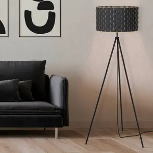 Comparateur de prix : EGLO Lampadaire Marasales en tissu, trépied