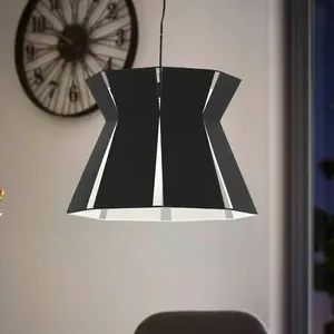 Comparateur de prix : EGLO Valecrosia plafonnier suspension cylindrique noir, blanc