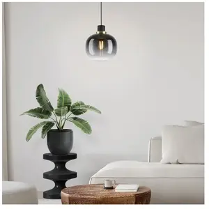 Comparateur de prix : EGLO Suspension verre noirgris oilella e27 1x40w