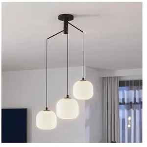Comparateur de prix : EGLO Suspension Mantunalle, Ø 62 cm, noir/blanc, à 3 lampes