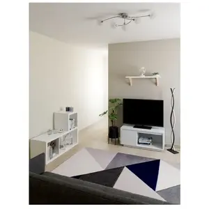 Eglo Lampdaire LED Lasana 3, lampe de salon, acier noir et plastique blanc, blanc chaudVendu parkaufland