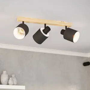 Comparateur de prix : EGLO Luminaire plafonnier Batallas avec 3 spots orientables en Noir et...