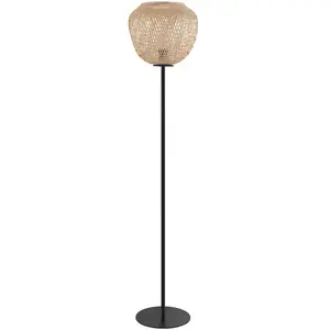 Comparateur de prix : EGLO Lampadaire Dembleby en bois, coloris nature