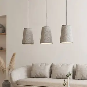 Comparateur de prix : EGLO Suspension Alsager avec trois abat-jour feutre