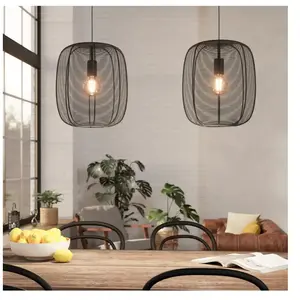 Comparateur de prix : EGLO Suspension Rinroe, longueur 90 cm, noir, à 2 lampes, acier
