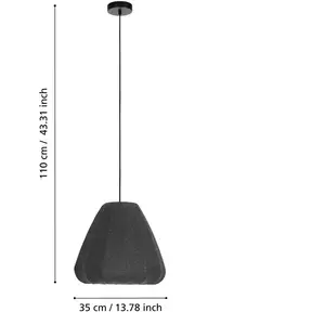 Comparateur de prix : EGLO Suspension Barlaston, Ø 35 cm, noir/gris, métal, tissu