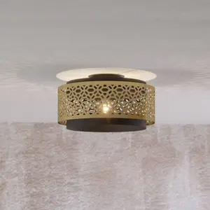 Comparateur de prix : EGLO Plafonnier Sandbach en noir et laiton