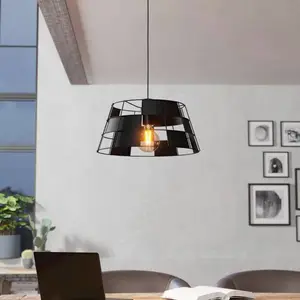 Comparateur de prix : EGLO Pontefract suspension en acier, noire
