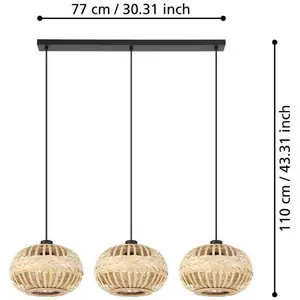 Comparateur de prix : EGLO Amsfield 1 Suspension, à 3 lampes, allongée