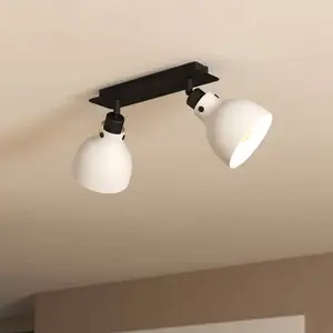 EGLO Spot pour plafond Matlock, longueur 52 cm, gris/noir, à 2 lampes. pas cher