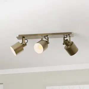 Comparateur de prix : EGLO Spot plafond Southery à 3 lampes crème-doré brossé