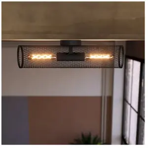 Comparateur de prix : Applique Redcliff 2 lumières E27 40W IP20 acier noir Eglo L.54 x x H.14,5 x 12 cm