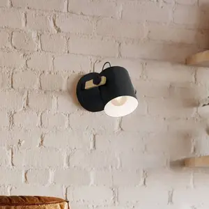 Comparateur de prix : EGLO Applique murale Hornwood, Ø 17 cm, noir/brun, acier