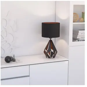 Comparateur de prix : Eglo Lampe de table en acier, noir et cuivre