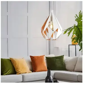 Comparateur de prix : EGLO Suspension Carlton 1 blanche-dorée, Ø 20,5 cm