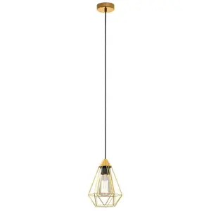 Comparateur de prix : EGLO Suspension D. 17,5 cm TARBES Laiton brossé