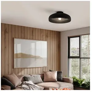 Comparateur de prix : EGLO Plafonnier Mogano, Ø 40 cm, noir, acier