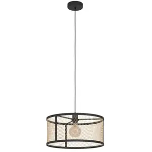 Comparateur de prix : EGLO Suspension Dellow, Ø 45 cm, noir/laiton, acier