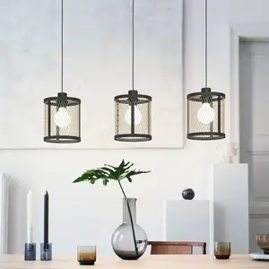 Comparateur de prix : EGLO Suspension Dellow, longueur 88 cm, noir/laiton, à 3 lampes