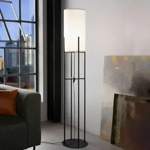 Comparateur de prix : EGLO Lampadaire Glastonbury Abat-jour textile, noir/blanc