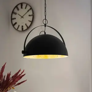 EGLO Suspension Covaleda en tissu, noire/doréeVendu parluminaire