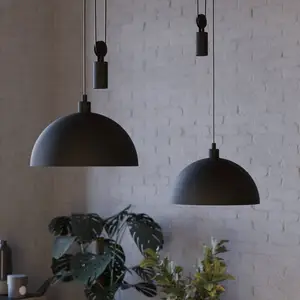 Comparateur de prix : EGLO Suspension Winkworth, noir, longueur 118 cm, métal, à 2 lampes.