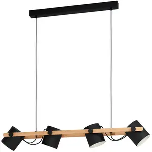 Comparateur de prix : EGLO Suspension Hornwood, quatre lampes, inclinable