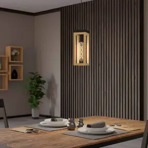 Comparateur de prix : EGLO Nafferton suspension en bois, à une lampe