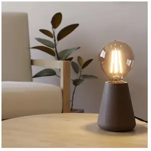 Comparateur de prix : EGLO Lampe à poser Asby, bois foncé, hauteur 10 cm, bois