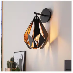 Comparateur de prix : Eglo CARLTON 1 Applique murale en acier 60 W Noir cuivré