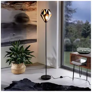 Comparateur de prix : EGLO Lampadaire CARLTON 1 Noir et cuivre 49994