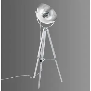 Comparateur de prix : EGLO Lampadaire Covaleda trépied blanc/argenté