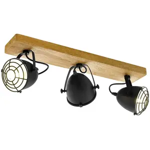 Comparateur de prix : EGLO Spot pour plafond Gatebeck bois et métal, 3 lampes